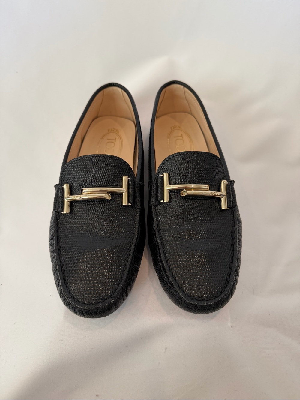 Tod’s Embossed Gommino Driving Loafer - Black - Size EU38